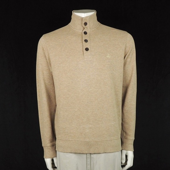 Brooks Brothers Other - Brooks Brothers Henley Mock Pullover Sweater Mens Medium Brown Cotton Blend